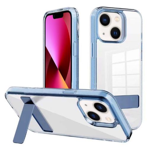 iPhone 13 Kalebol Clear Acrylic TPU Case Holder (Blue) - 1