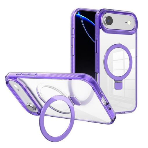 iPhone 17 Air MagSafe Holder Clear TPU Case (Purple) - 1