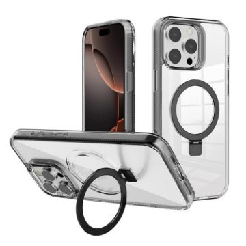 Kalebol Simple Clear TPU MagSafe Case for iPhone 16 Pro (Black) - 1