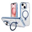 iPhone 15 Kalebol Clear TPU MagSafe Holder Case (Blue) - 1
