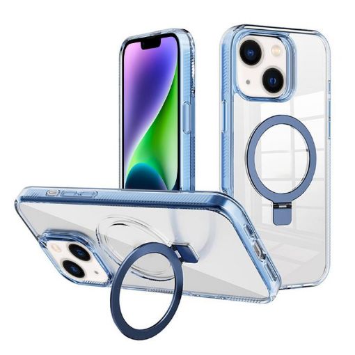 iPhone 14 Plus Kalebol MagSafe Clear TPU Case (Blue) - 1