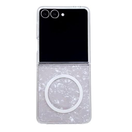 Samsung Galaxy Z Flip7 5G MagSafe Case, Pearlescent Shell (White) - 1