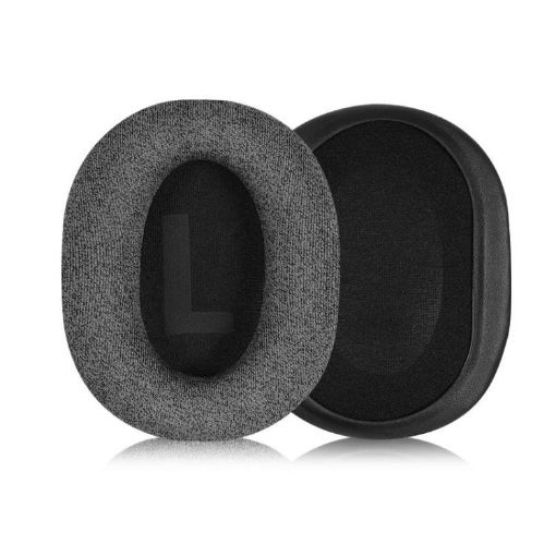 Replacement Earpads for Logitech G Pro X, Cotton Fabric (Grey White) - 1