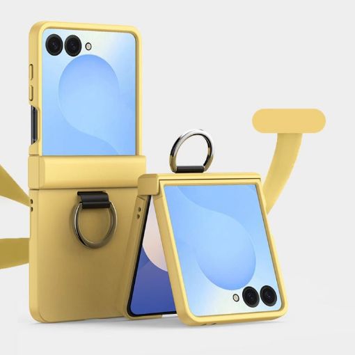 Samsung Galaxy Z Flip7 5G Shockproof Case with Ring - Lemon Yellow - 1