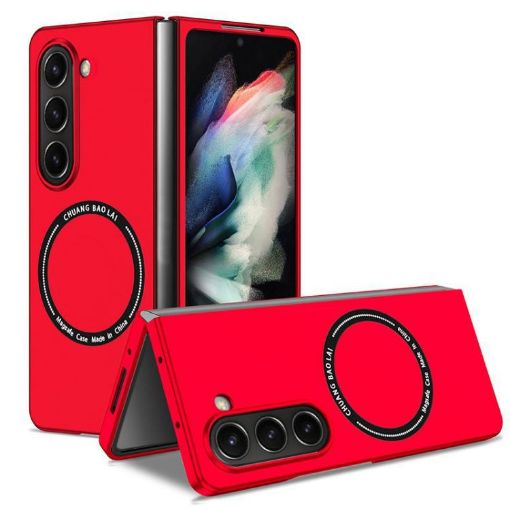Samsung Galaxy Z Fold5 Shockproof MagSafe Case - Frosted Red PC - 1