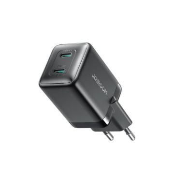 JOYROOM TCG17 45W GaN Dual USB-C Mini Charger EU Plug - Black - 1