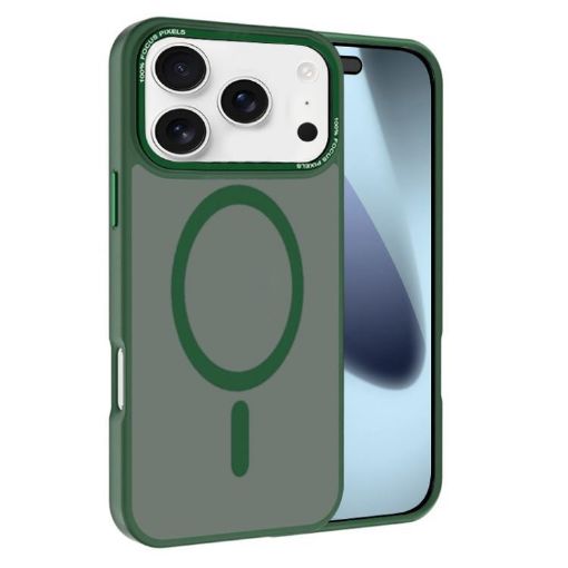 iPhone 17 Pro Max Kalebol MagSafe Frosted Case Dark Green Lens Frame - 1