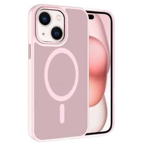 iPhone 15 Plus Pink MagSafe Case with Metal Lens Frame - 1