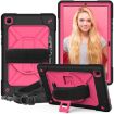 Galaxy Tab A7 10.4 (2020) Shockproof Case with Holder - Black Rose Red - 1