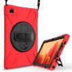 Samsung Galaxy Tab A7 2020 360 Red Case with Holder & Strap - 2
