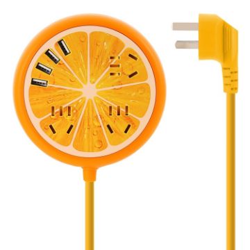 REMAX RU-S5 Multi-function Socket, 4 USB, CN Plug, 1.6m (Orange) - 1