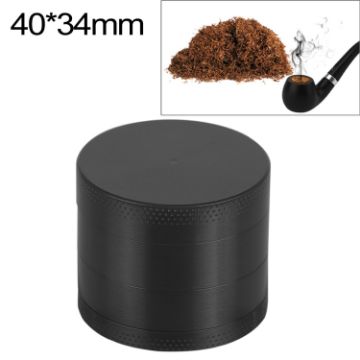 4-Layer 40mm Black Zinc Alloy Herb & Tobacco Grinder - 1