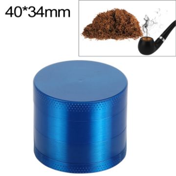 Mini 40mm Blue Zinc Alloy Herb Grinder - 4 Layer Tobacco Cutter - 1