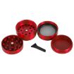 Red 40mm Zinc Alloy Herb Tobacco Grinder - Mini 4-Layer - 5