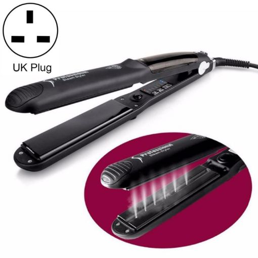 UK Plug Steam Spray Electric Hair Straightener with Plastic Bottle - 1