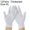 XL Thickened Pure Cotton Working Gloves, 12 Pairs - 1