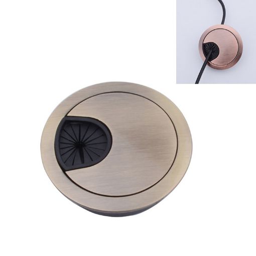 Green Bronze Zinc Alloy Desk Hole Cover, 80mm Diameter - 1