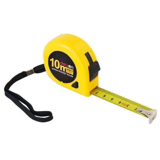 deli Retractable Mini Tape Measure, Portable 10m Pull Ruler - 1