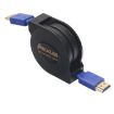 1.8m HDMI 1.4 Gold Plated Retractable Flat Cable (Black) - 1