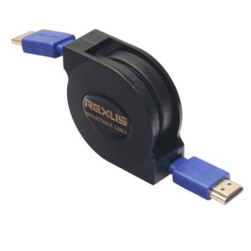 1.8m HDMI 1.4 Gold Plated Retractable Flat Cable (Black) - 1