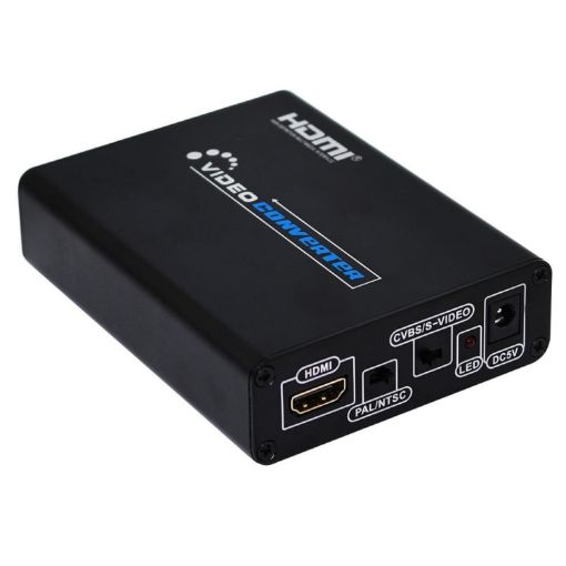 HDMI to AV S-Video Converter Adapter, RCA CVBS/L/R, US Plug - 1