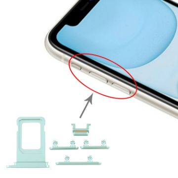 iPhone 11 SIM Card Tray & Side Key (Green) - 1