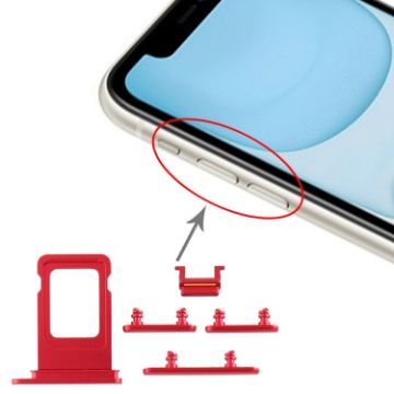 iPhone 11 Red SIM Card Tray + Side Key - 1