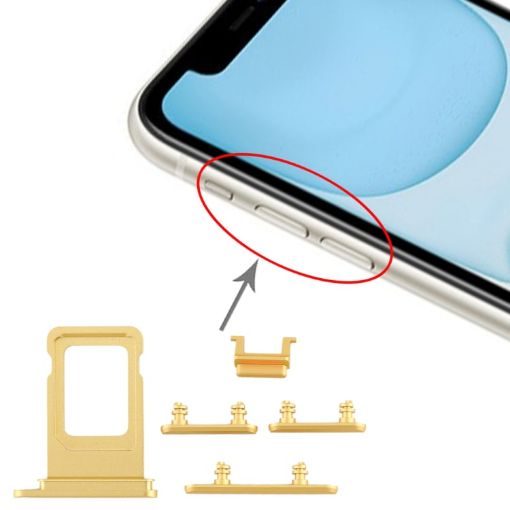 iPhone 11 Yellow SIM Card Tray & Side Key Kit - 1