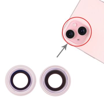iPhone 15/15 Plus Pink Camera Lens Cover Set - 1