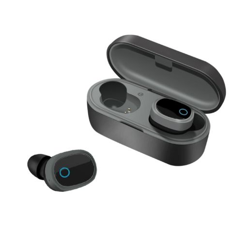 TWS-1003 Black Bluetooth 5.0 Semi-in-ear Wireless Earphones - 1