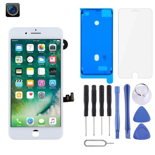TFT LCD Screen with Front Camera for iPhone 7 Plus (White) - 1