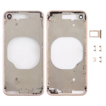 iPhone 8 Gold Transparent Back Cover with Lens & SIM Tray - 1