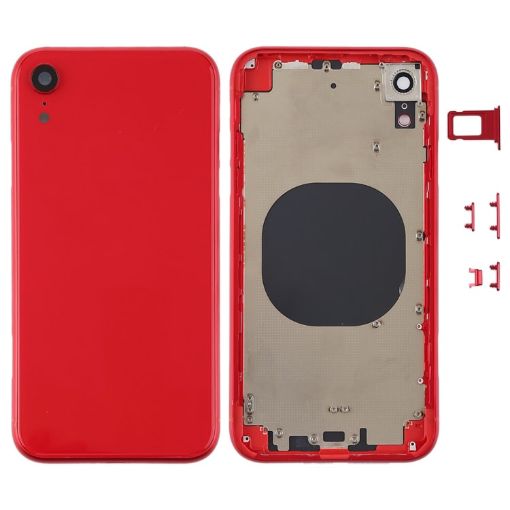 iPhone XR Red Back Housing Cover with Camera Lens & SIM Tray - 1