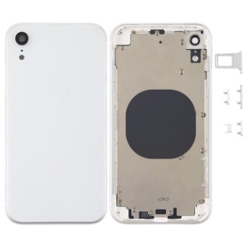 iPhone XR White Back Housing Cover with Camera Lens & SIM Tray - 1