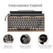 Round Retro Punk Keycap Bluetooth Mechanical Keyboard Black TW1867 - 2