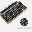 Round Retro Punk Keycap Mechanical Bluetooth Keyboard (Wood) - 4