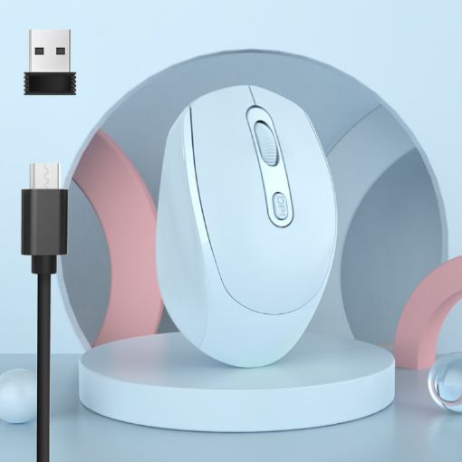 M107 Dual Mode Bluetooth & 2.4GHz Wireless Rechargeable Mouse Blue - 1