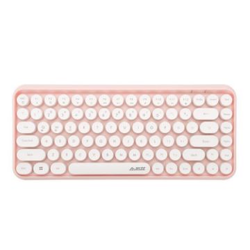 Ajazz 308I Wireless Keyboard for Tablet, Phone, Computer, Office - Pink - 1