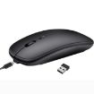 HXSJ M90 Ultrathin Mute Rechargeable Wireless Bluetooth Mouse Black - 1