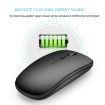HXSJ M90 Ultrathin Mute Rechargeable Wireless Bluetooth Mouse Black - 5