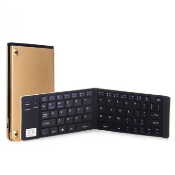 Ultra-thin Gold GK228 Bluetooth Keyboard, Foldable, Multi-OS Compatible - 1