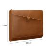 Genuine Leather Business Laptop Bag for 13" and Below (Brown) - 2
