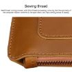 Genuine Leather Business Laptop Bag for 13" and Below (Brown) - 6