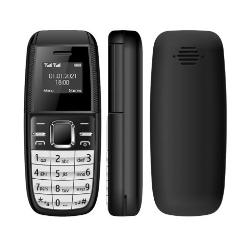 Mini BM200 Phone, 0.66", MT6261D, 21 Keys, Bluetooth, MP3, Dual SIM, 2G (Black) - 1