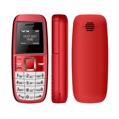 BM200 Mini Mobile Phone, 0.66", MT6261D, Dual SIM, Bluetooth, 2G Red - 1
