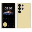 V8 Card Mobile Phone, 2.01", Dual SIM, Bluetooth, FM, Torch - Gold - 1