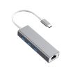 USB-C to Ethernet RJ45 & 3 USB 3.0 Adapter HUB (Grey) - 1