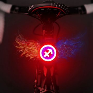 USB Charging Red/Blue Riding Light Rear Lamp, Sagittarius Style - 1