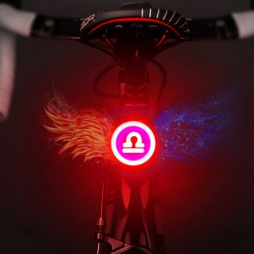 USB Charging Red Blue Rear Lamp Safety Warning Light (Libra Style) - 1