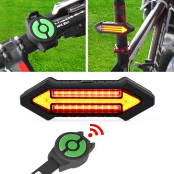 Wireless Remote Bicycle Tail Light with Turn Signal and Warning Light - 1